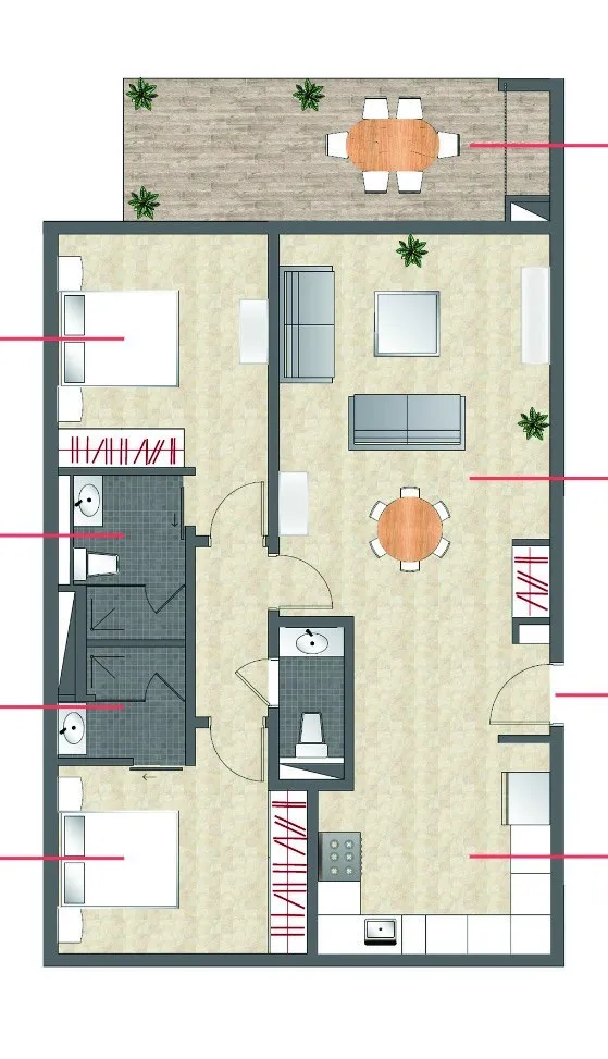 Published Cosy Bay unit layout.