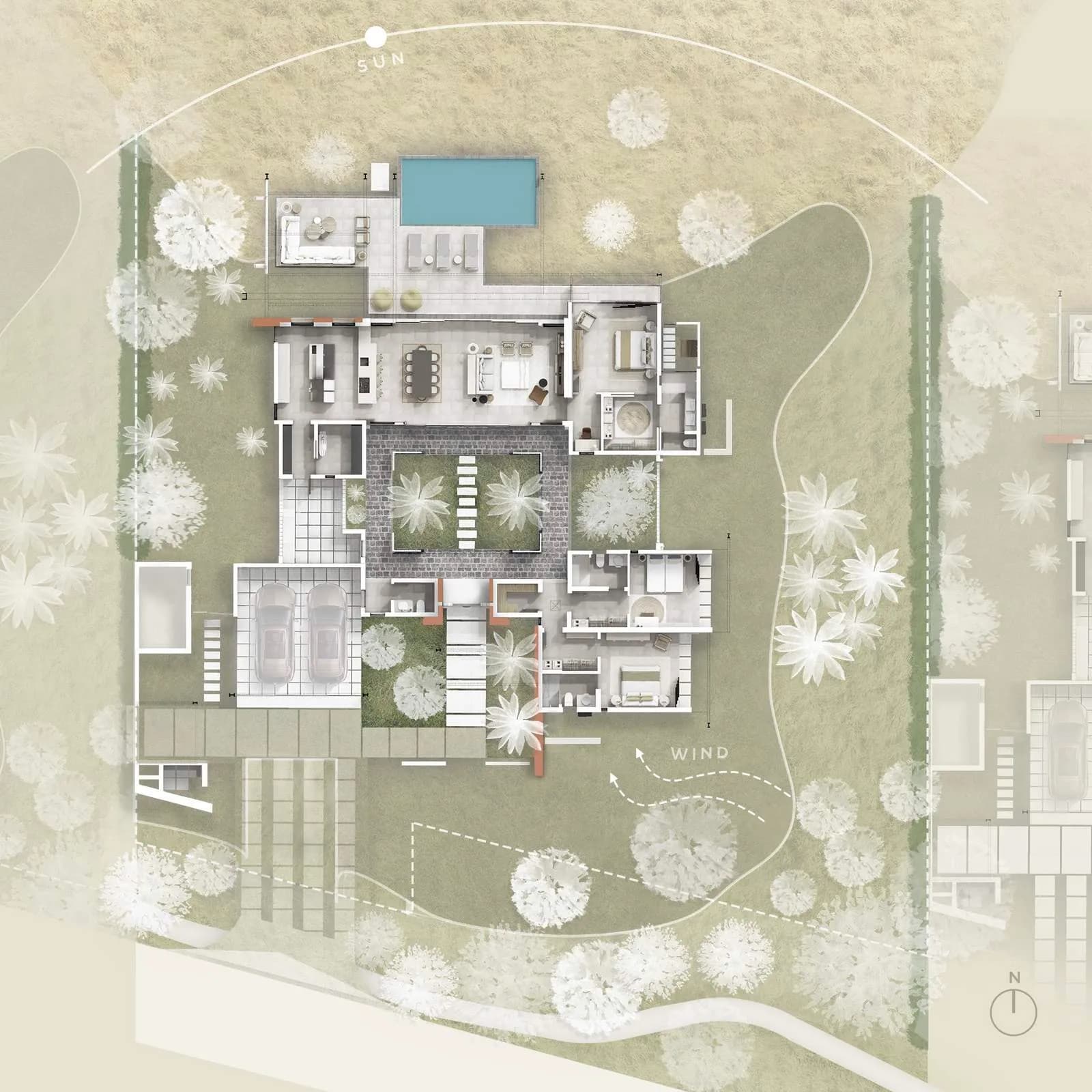 Harmonie Villa N type floor plan; indicative design, not a verified as-built or lot-specific plan.